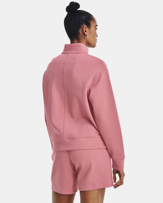 Unisex UA Summit Knit ½ Zip in Pink image number 1